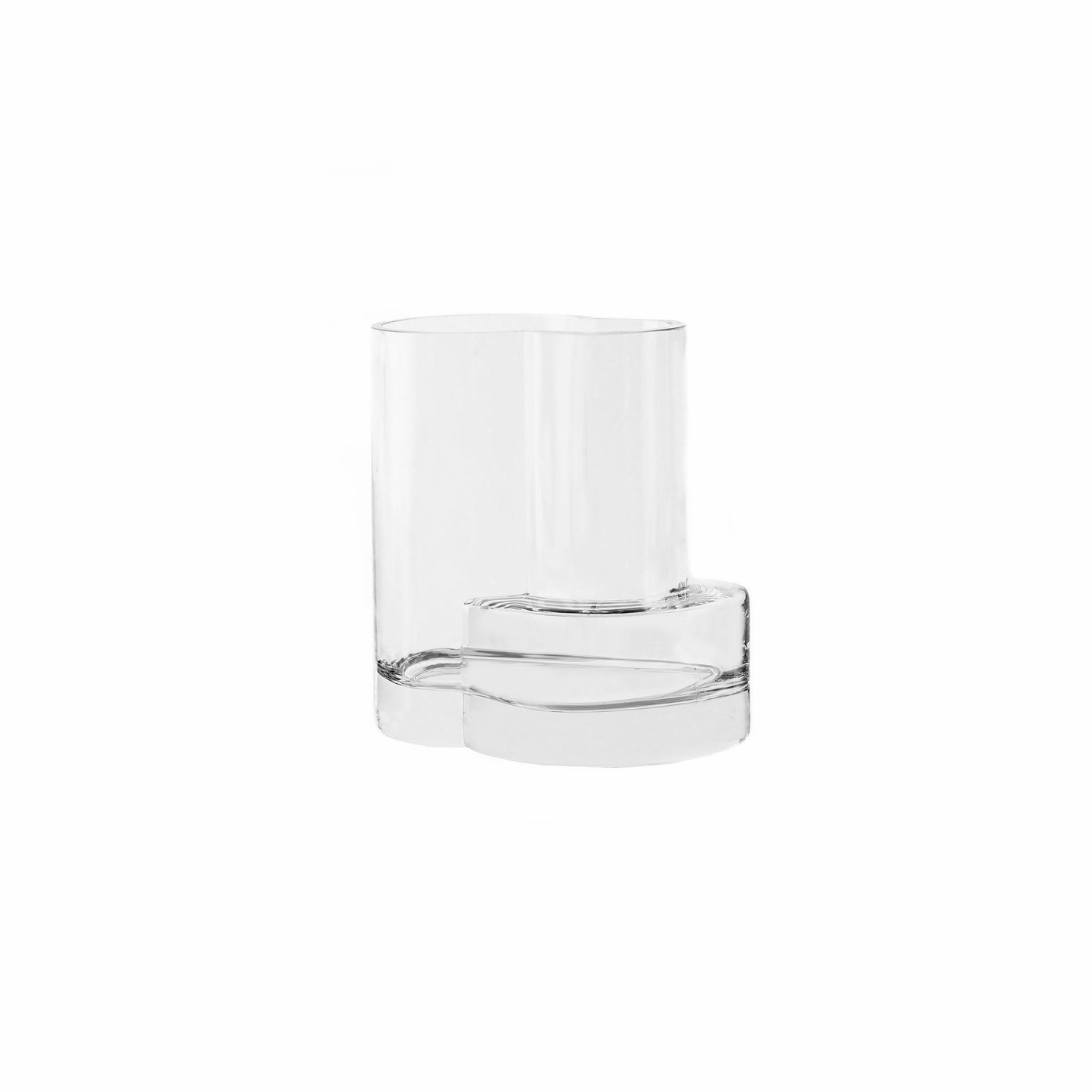 Productfoto grote geometrische transparante glazen vaas Fusio