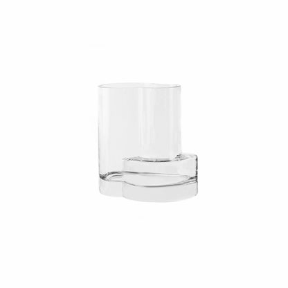 Productfoto grote geometrische transparante glazen vaas Fusio