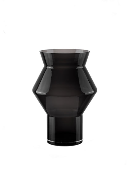 Productfoto hoekige zwarte glazen vaas Cuz