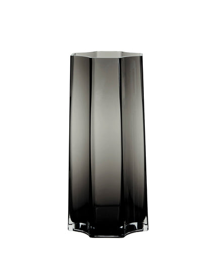 Productfoto hoge geometrische zwarte glazen vaas Lenox