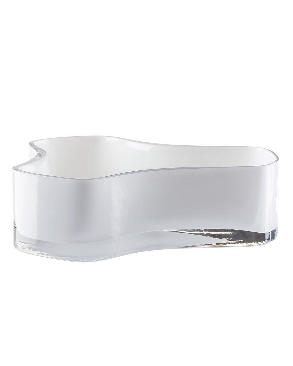 Productfoto lage witte glazen schaal