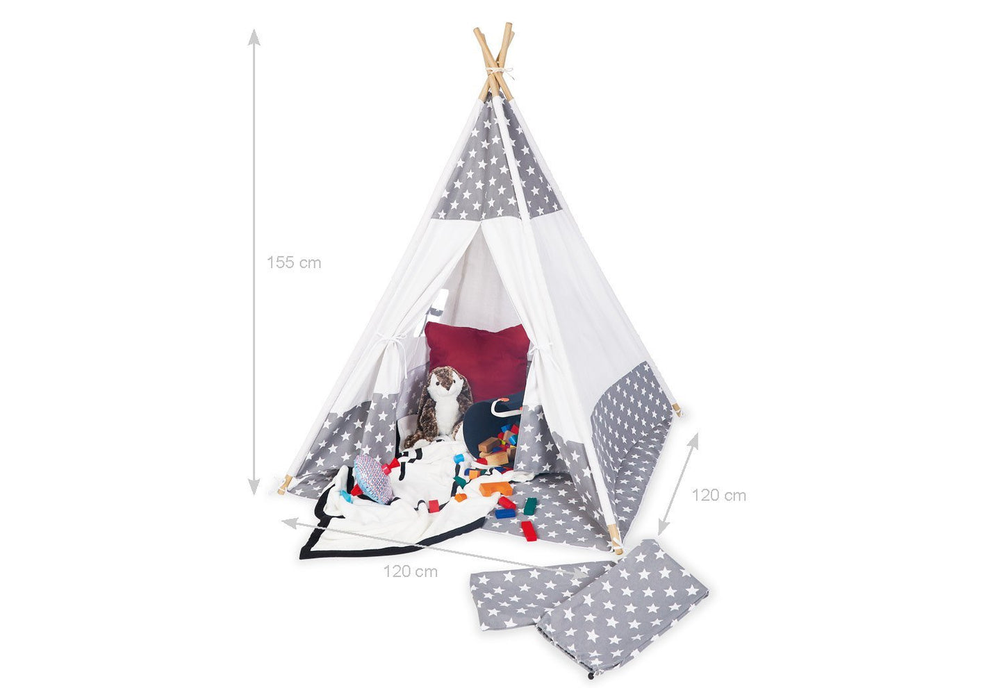 Productfoto speeltent Tipi Jakara afmetingen