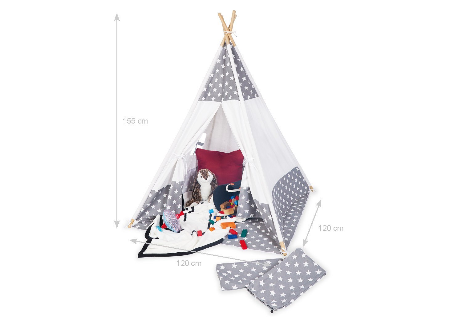 Productfoto speeltent Tipi Jakara afmetingen