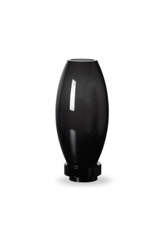Productfoto zwarte ovale glazen vaas