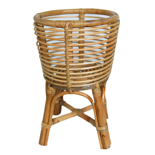Rotan bloempot bruin Akara op wit achtergrond
