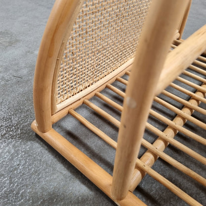 Closeup detail Rotan boho tijdschriftenhouder Alor