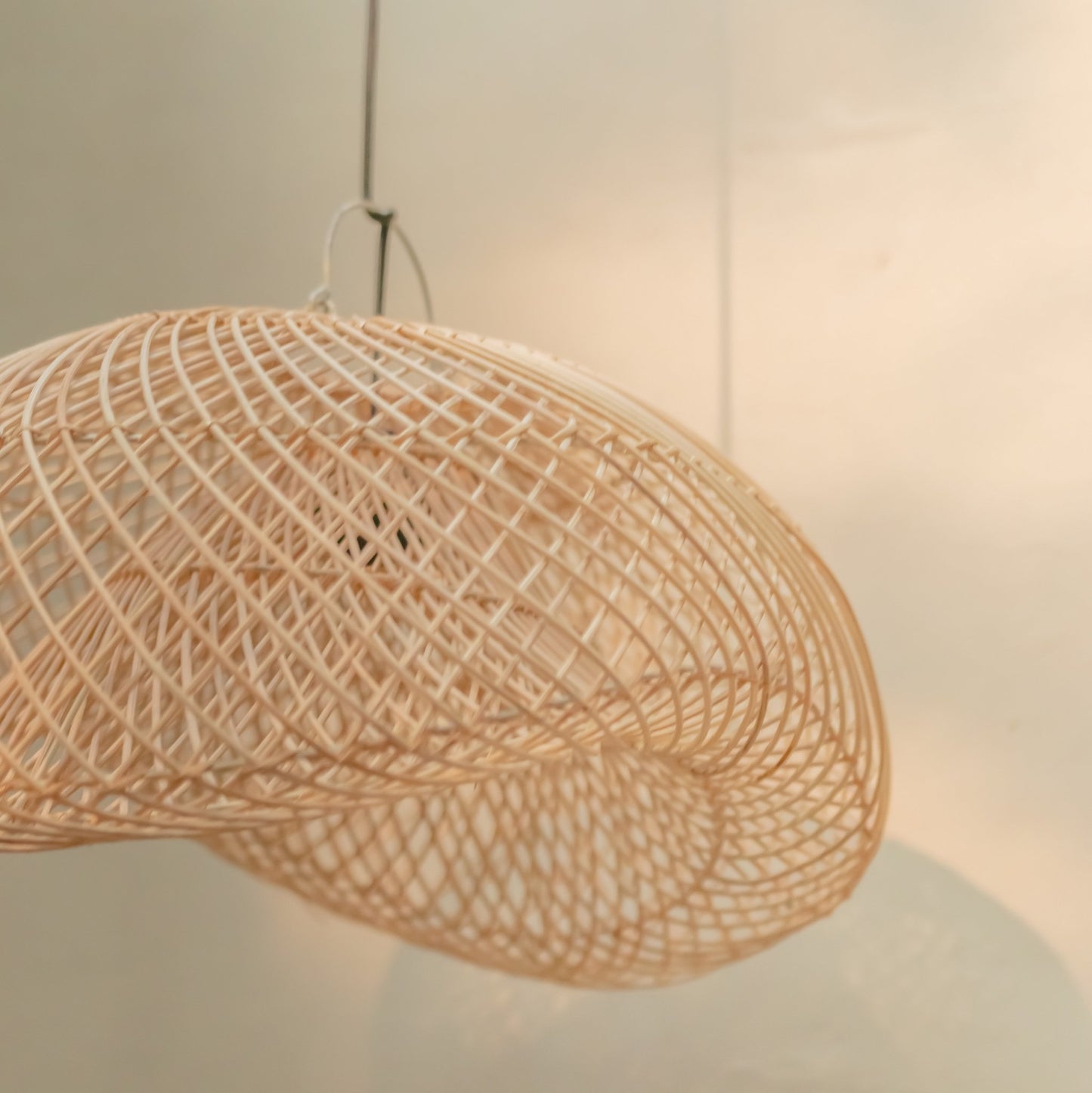 Closeup detail Rotan lampenkap Padma