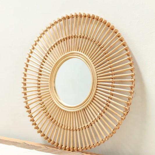 Rotan spiegel rond naturel 58 cm Bumi Boho