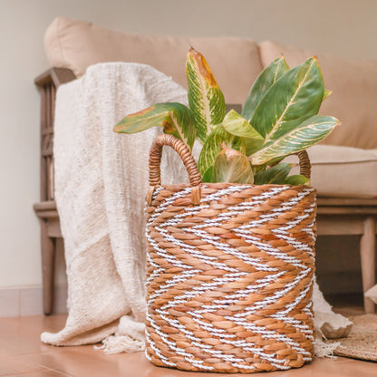 Sfeerfoto Geweven mand Yalimo met plant