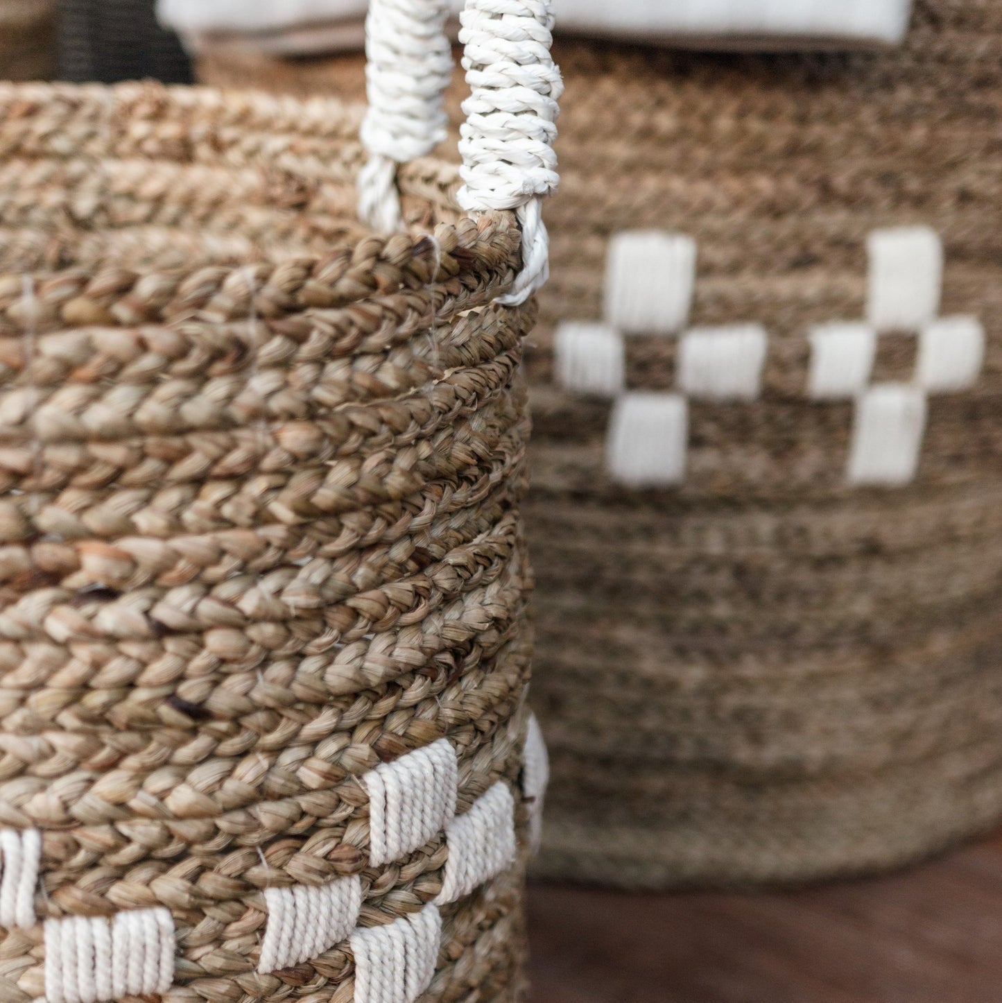 Sfeerfoto Geweven manden Lawang closeup detail