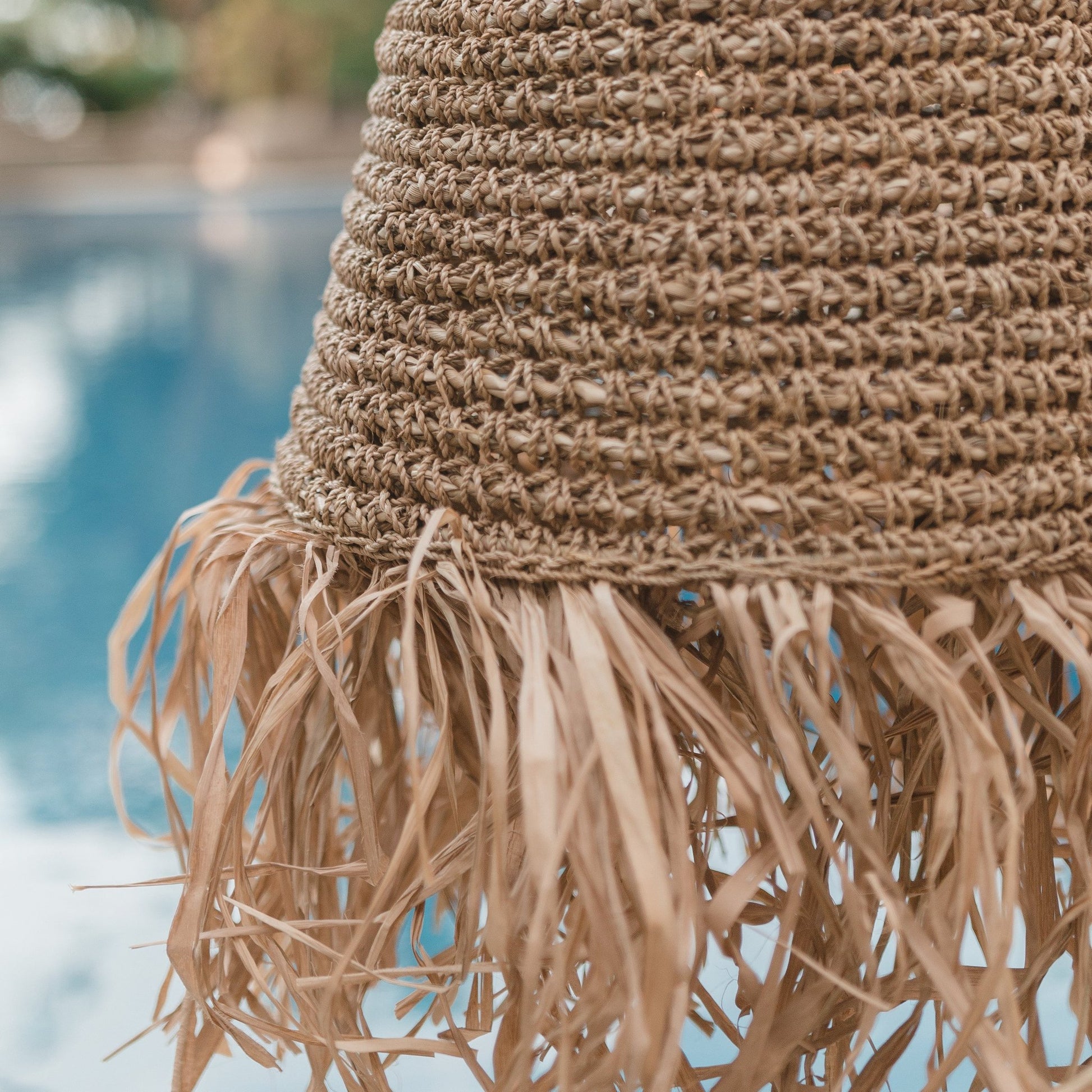 Sfeerfoto Raffia lampenkap Kalima closeup