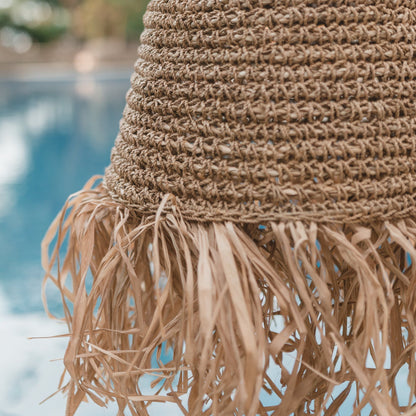 Sfeerfoto Raffia lampenkap Kalima closeup