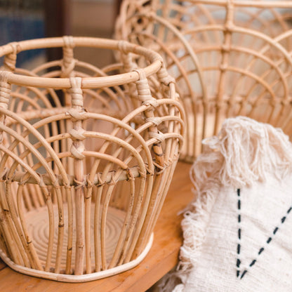 Sfeerfoto Rotan mand Rahina closeup detail