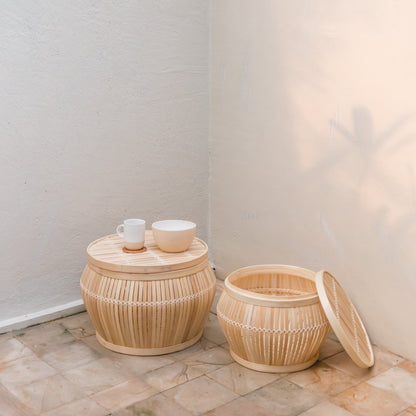 Sfeerfoto bamboe sidetables batavia