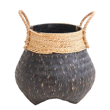 Zwarte boho bamboe mand  BENOA