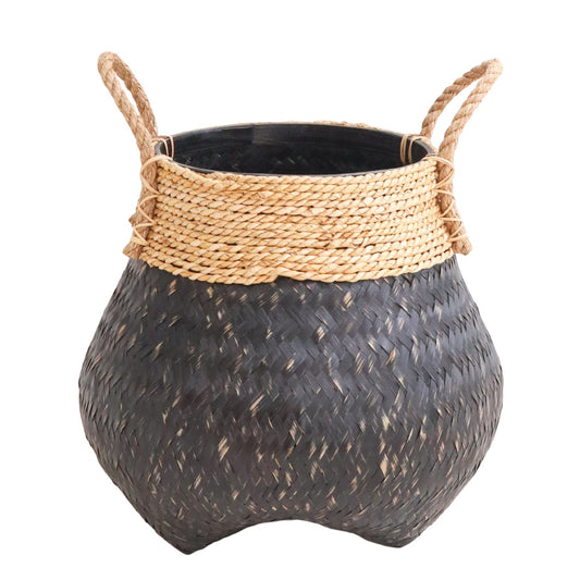 Zwarte boho bamboe mand  BENOA