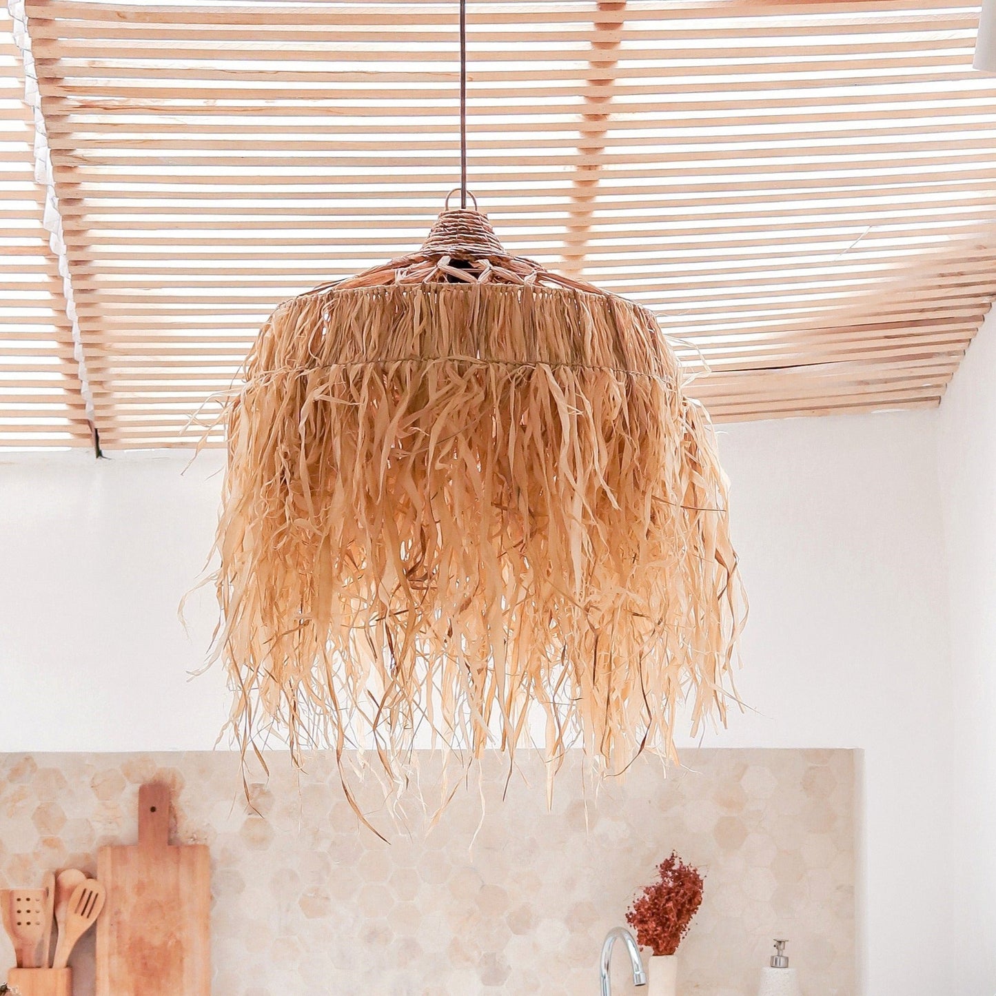 Raffia hanglamp Kawi