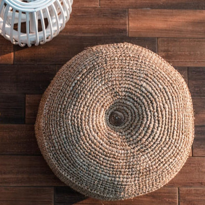 Raffia poef Telu