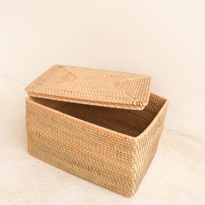 Rotan mand met deksel Graha