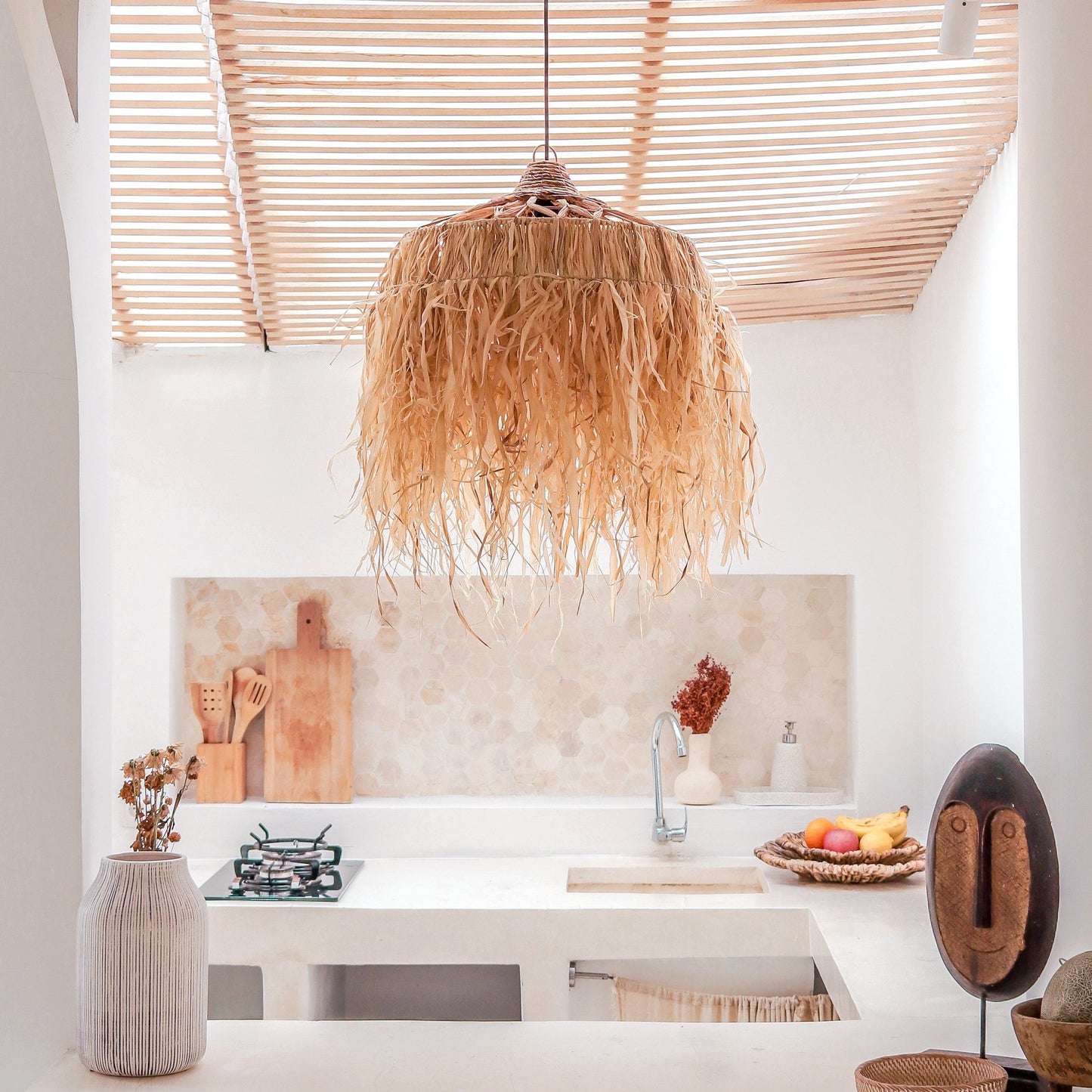 Raffia hanglamp Kawi